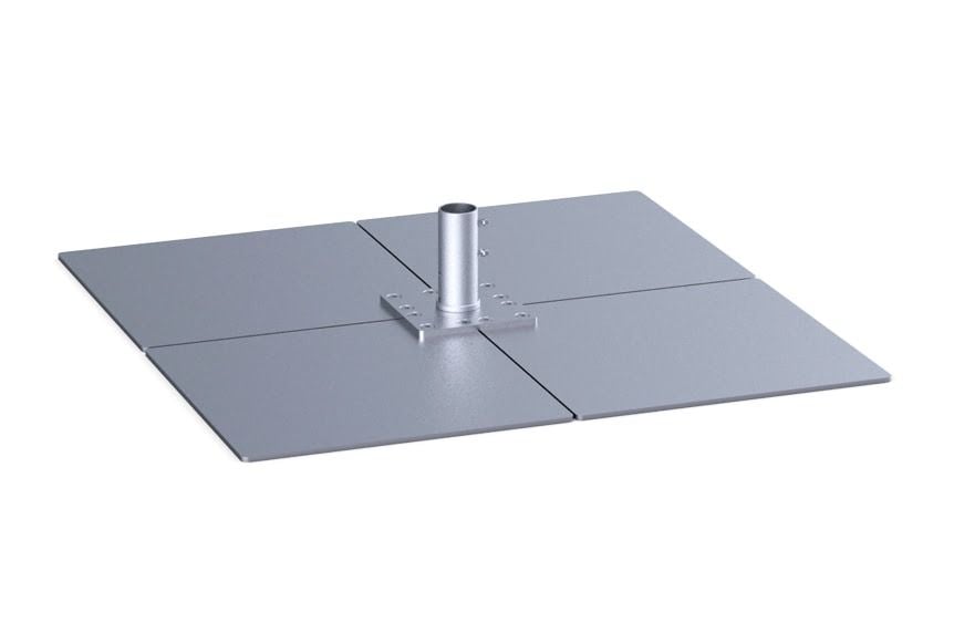 Standplatte SZ272 für den SCHATTELLO – vier Stahlplatten mit zentraler Mastaufnahme, freigestellt